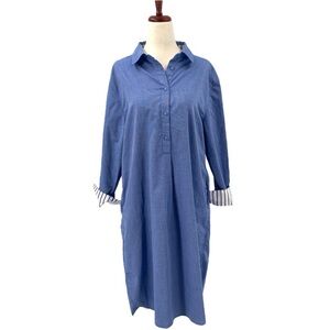 Mersea‎ Blue Long Sleeve Shirt Dress Size Small